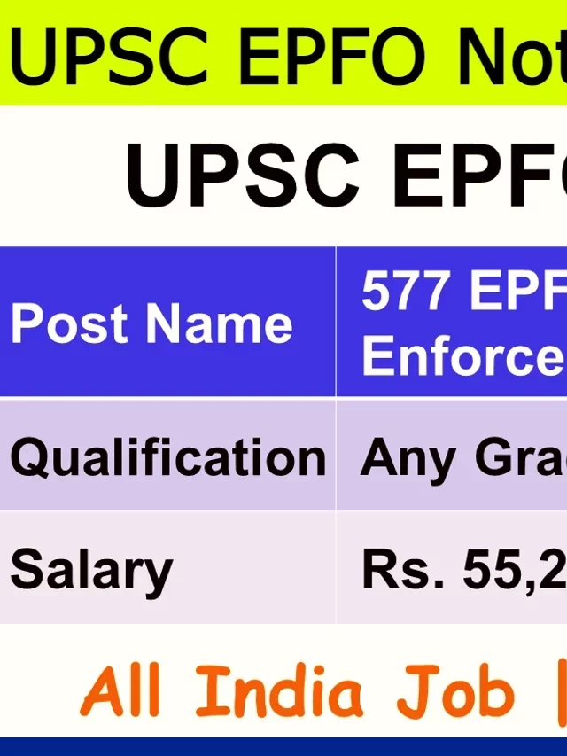 UPSC EPFO Notification 2023 Out for 577 EO and APFC Apply Online @upsconline.nic.in