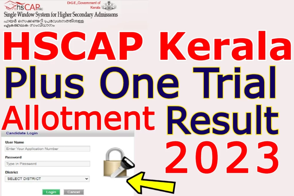 HSCAP Kerala Plus One Trial Allotment Result
